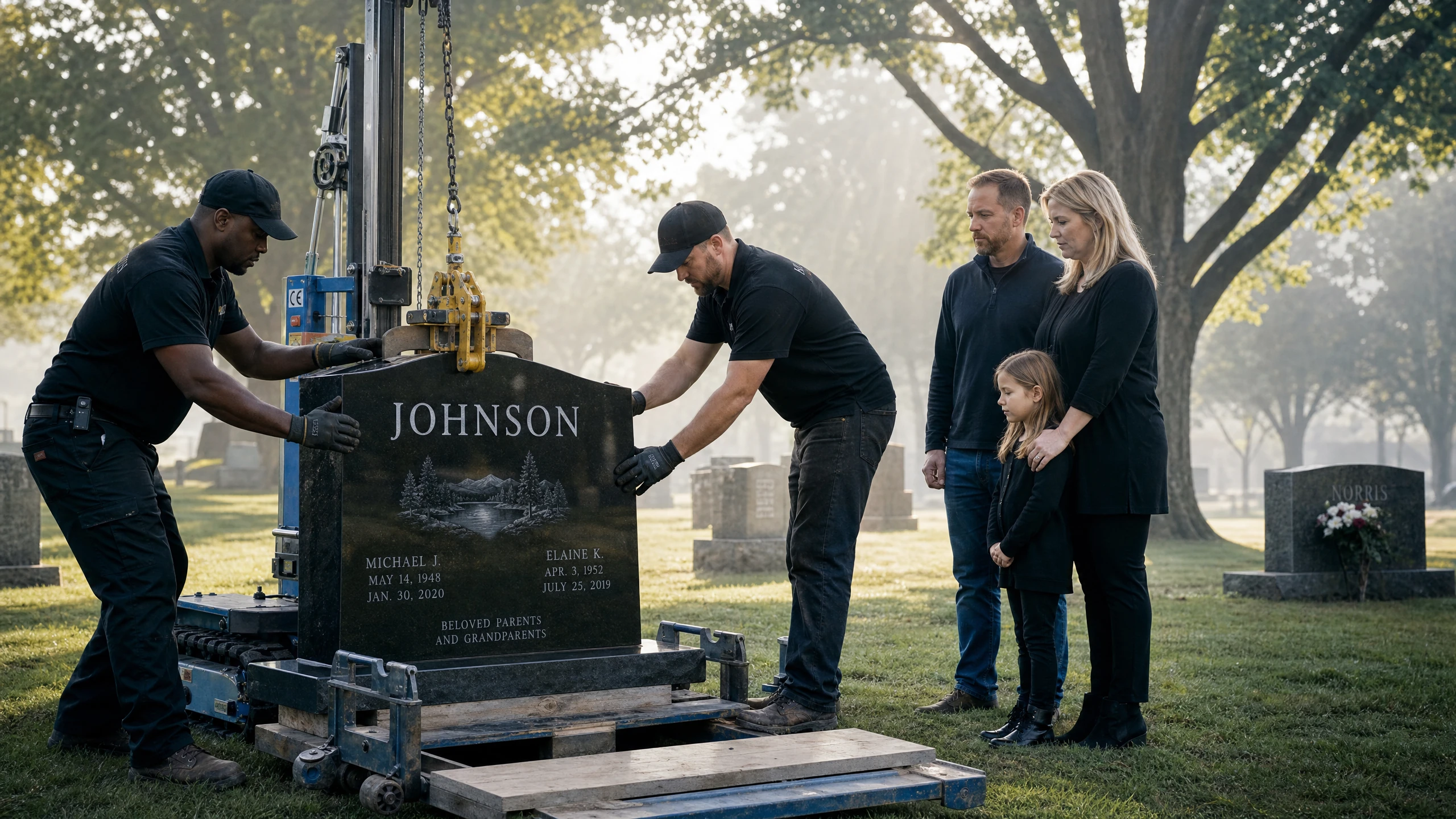 Monument installed at cemetery