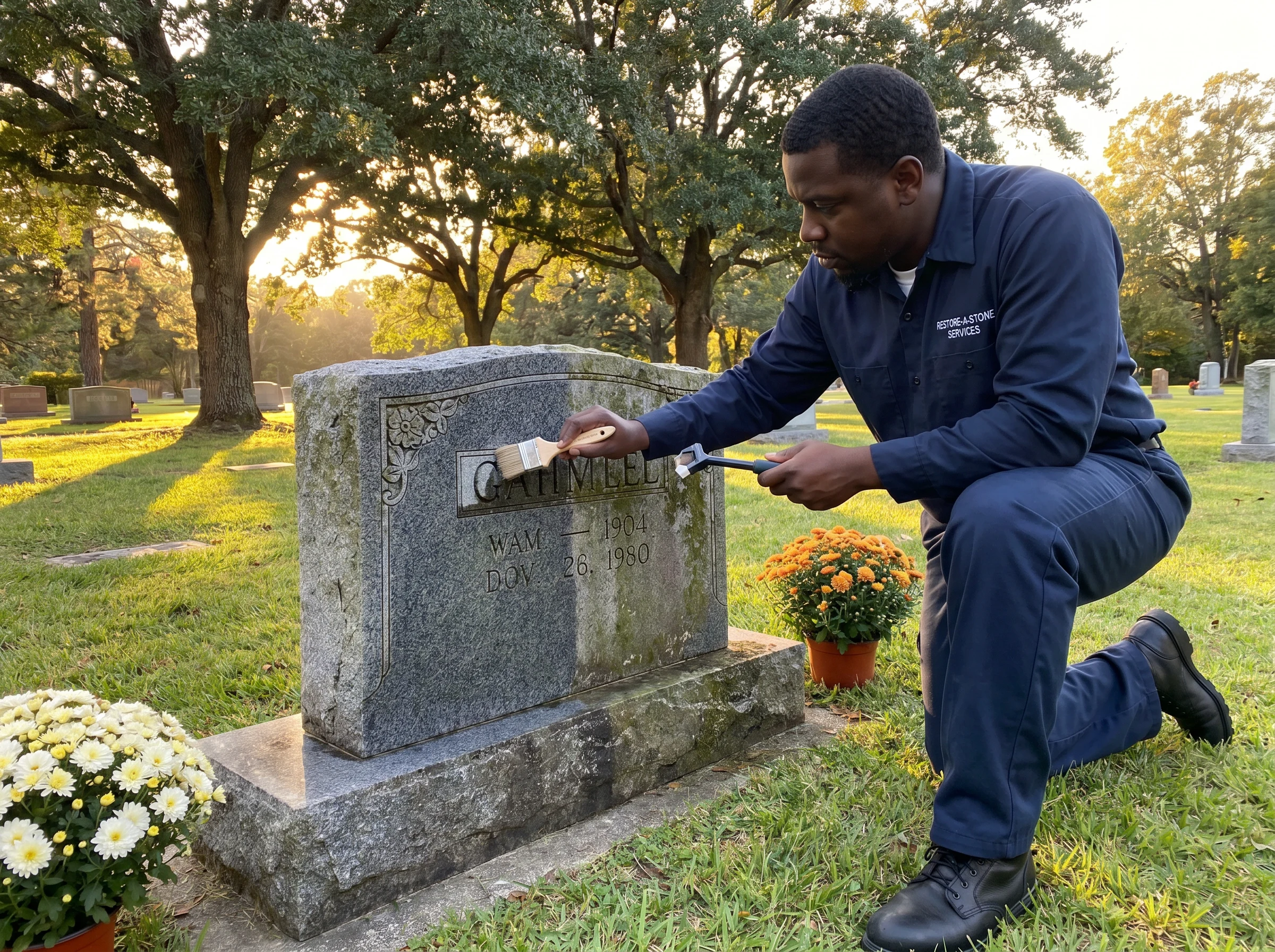 Cemetery restoration service