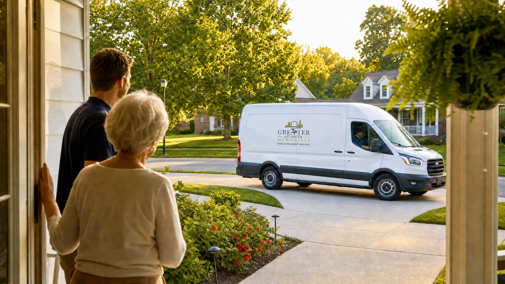 Van arriving