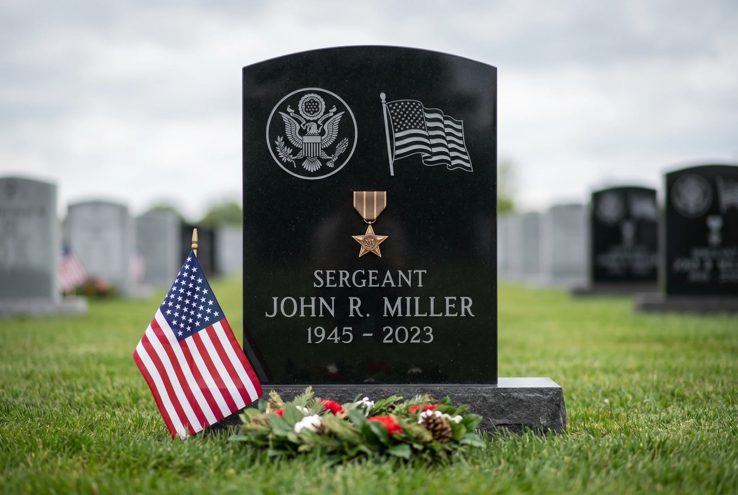 Veteran memorial headstone