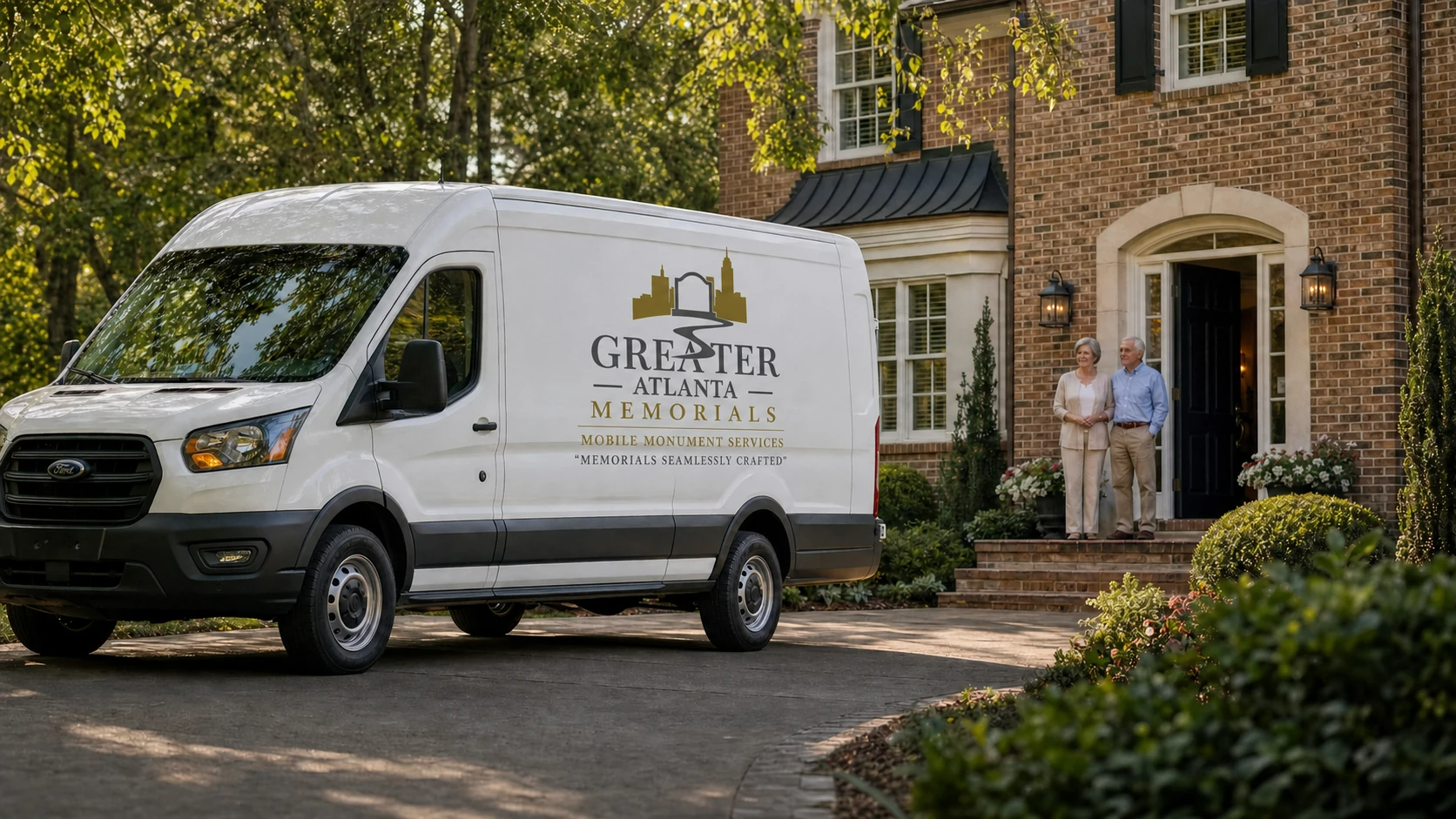 Memorial specialist arriving at a family's home